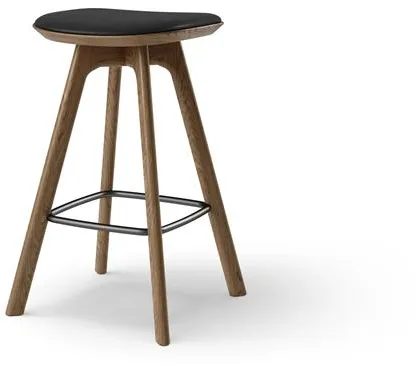 Brdr. Krüger Pauline Barstol H65 Røkt Eik/ Svart Skinn