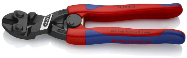 Knipex KNIPEX CoBolt® Kompakt boltkutter svart atramentisert, med slanke flerkomponentshåndtak 200 mm